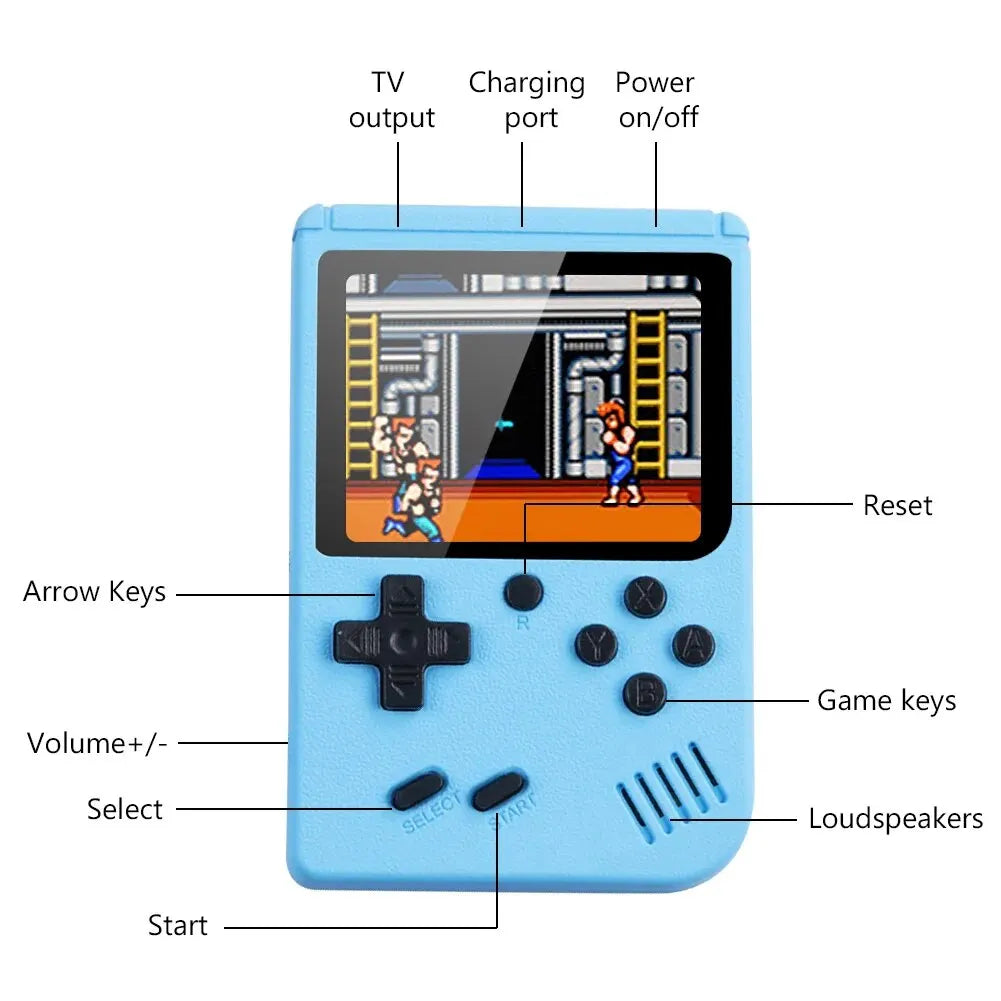 2.4 Inch LCD Tela Retro VideoGame Dispositivo integrado de 400 pol. Portável Jogo Console Natal Presente