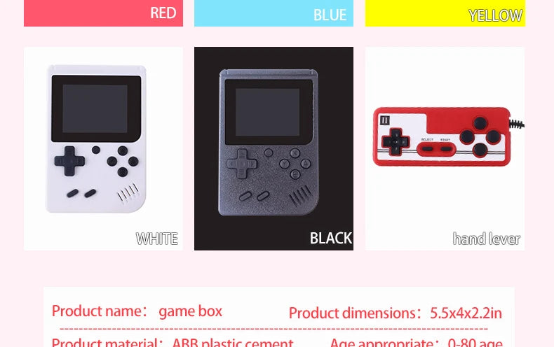 2.4 Inch LCD Tela Retro VideoGame Dispositivo integrado de 400 pol. Portável Jogo Console Natal Presente