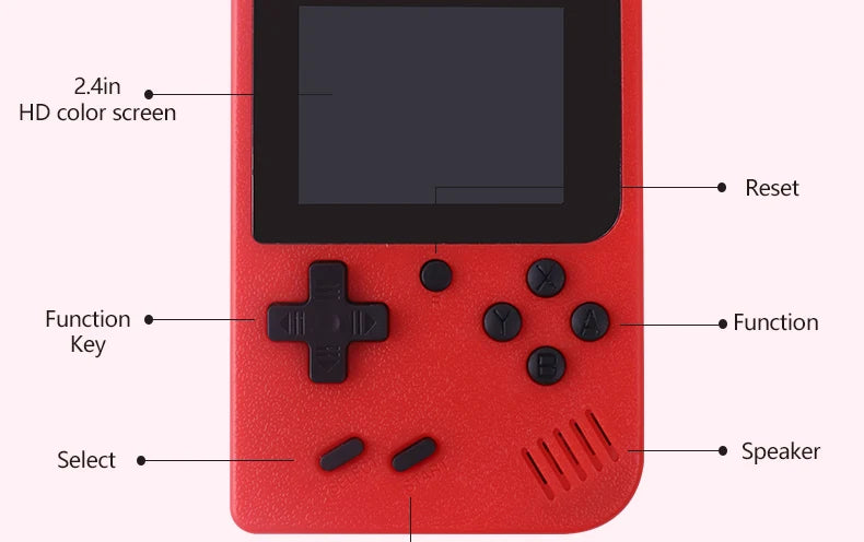2.4 Inch LCD Tela Retro VideoGame Dispositivo integrado de 400 pol. Portável Jogo Console Natal Presente
