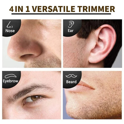 4in1 Aparador de barba recarregável, aparador de barba para homens, orelha, sobrancelha, nariz, aparador de pelos para nariz e orelha, máquina limpa de remoção de pelos