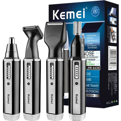 4in1 Aparador de barba recarregável, aparador de barba para homens, orelha, sobrancelha, nariz, aparador de pelos para nariz e orelha, máquina limpa de remoção de pelos