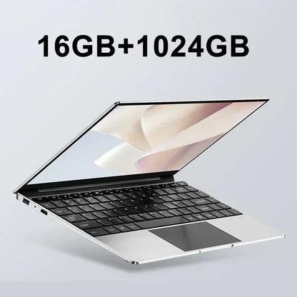 14.1" laptop ultra fino 16gb ram 2tb ssd intel n3700 notebook gamer windows 11 pro 1920*1080 display escritório estudo computador pc